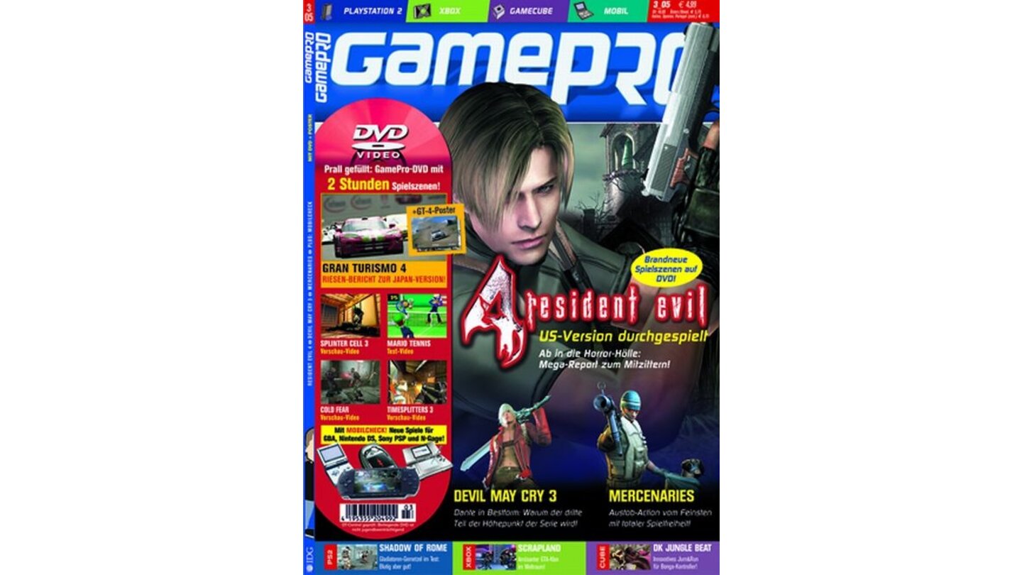 GamePro 03/2005mit Resident Evil 4-Titelstory und Tests zu Mario Power Tennis, Outlaw Golf 2 und Project Zero 2. Außerdem: Previews zu FIFA Street, Gran Turismo 4 und Time Splitters: Future Perfect.