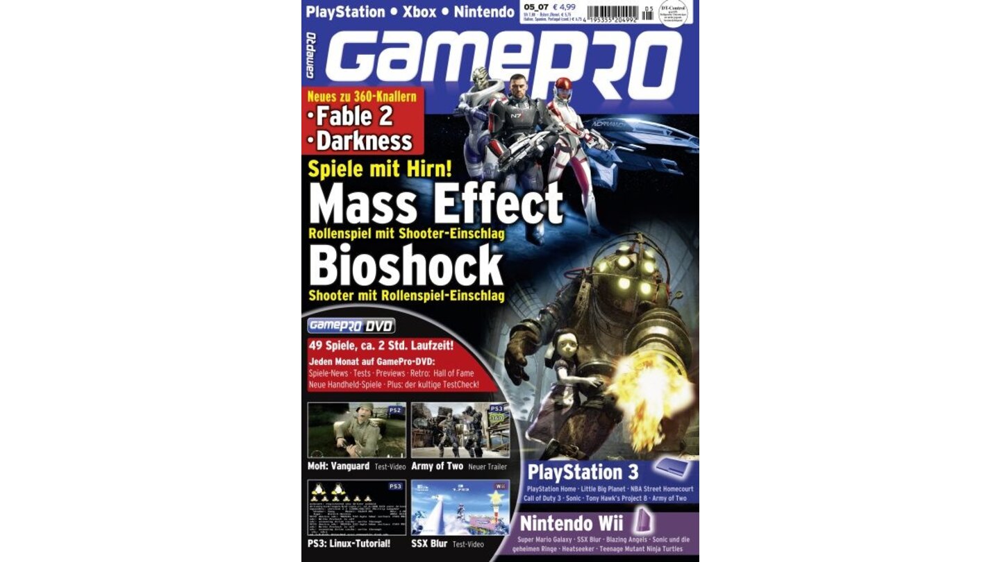 GamePro 05/2007mit Mass Effect und Bioshock-Titelstory und Tests zu Gitar Hero 2, Hotel Dusk: Room 215 und Virtua Tennis 3. Außerdem: Previews zu Fable 2, Forza 2 und The Darkness.