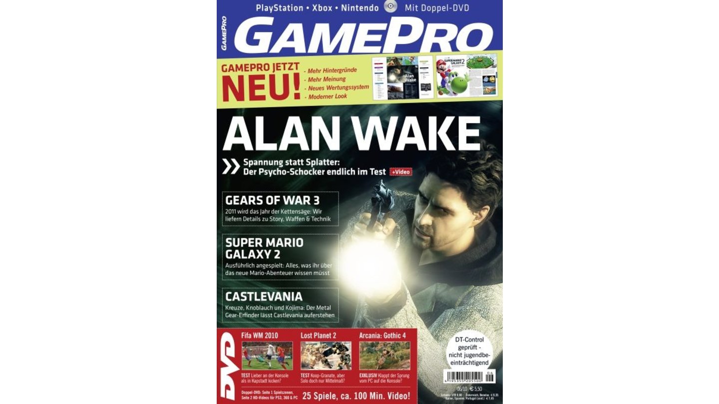 GamePro 06/2010mit Alan Wake-Titelstory und Tests zu Lost Planet 2, Nier und Skate 3. Außerdem: Previews zu Alpha Protocol, Gears of War 3 und Super Mario Galaxy 2.