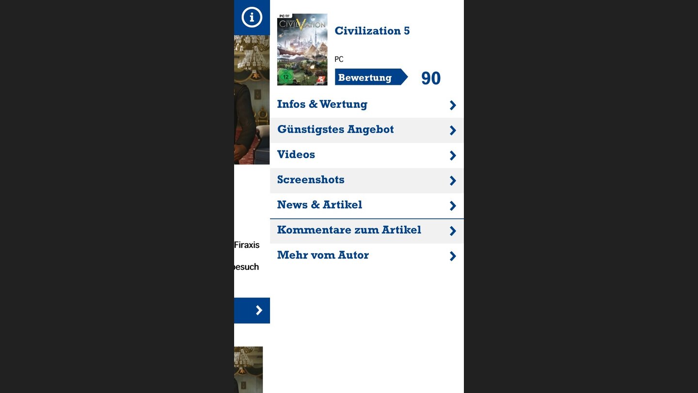 Die neue GameStar-AppDas Info-Menü rechts bringt alle Details zu einem Spiel auf einen Blick.