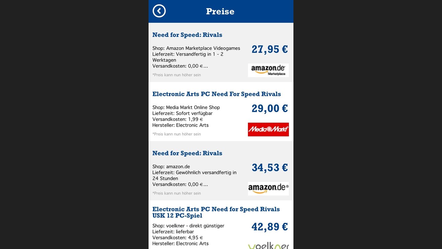 Die neue GameStar-AppMit dem Preisvergleich findet man schnell das günstigste Angebot für sein Wunschspiel und kann direkt vom Smartphone aus zuschlagen.