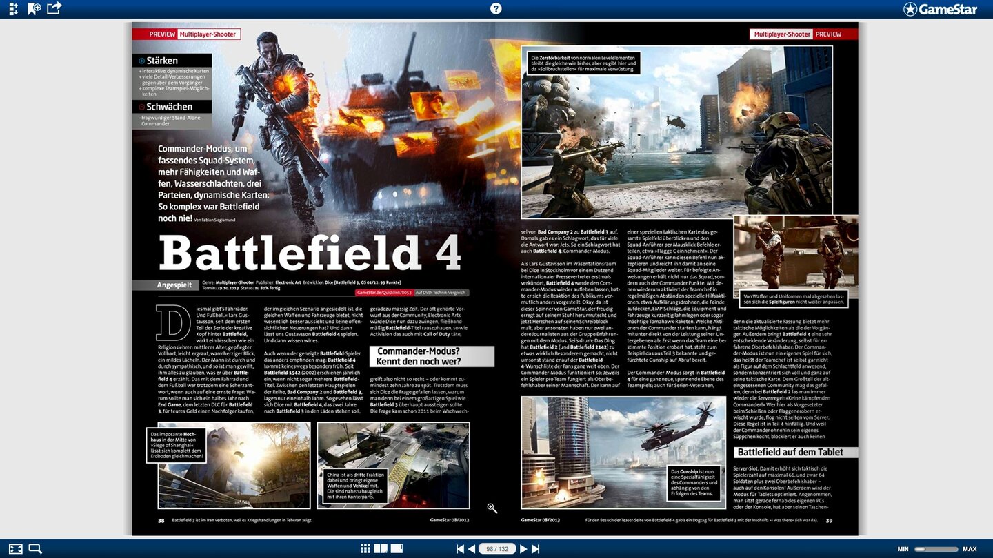 Das neue Heftarchiv von GameStar.de Premium funktioniert durch den Blätterkatalog im Hintergrund sowohl am Desktop-PC als auch auf Smartphone und Tablet - ganz ohne Installation direkt im Browser.