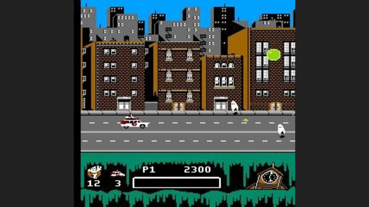 The Ecto-1A drives through town...