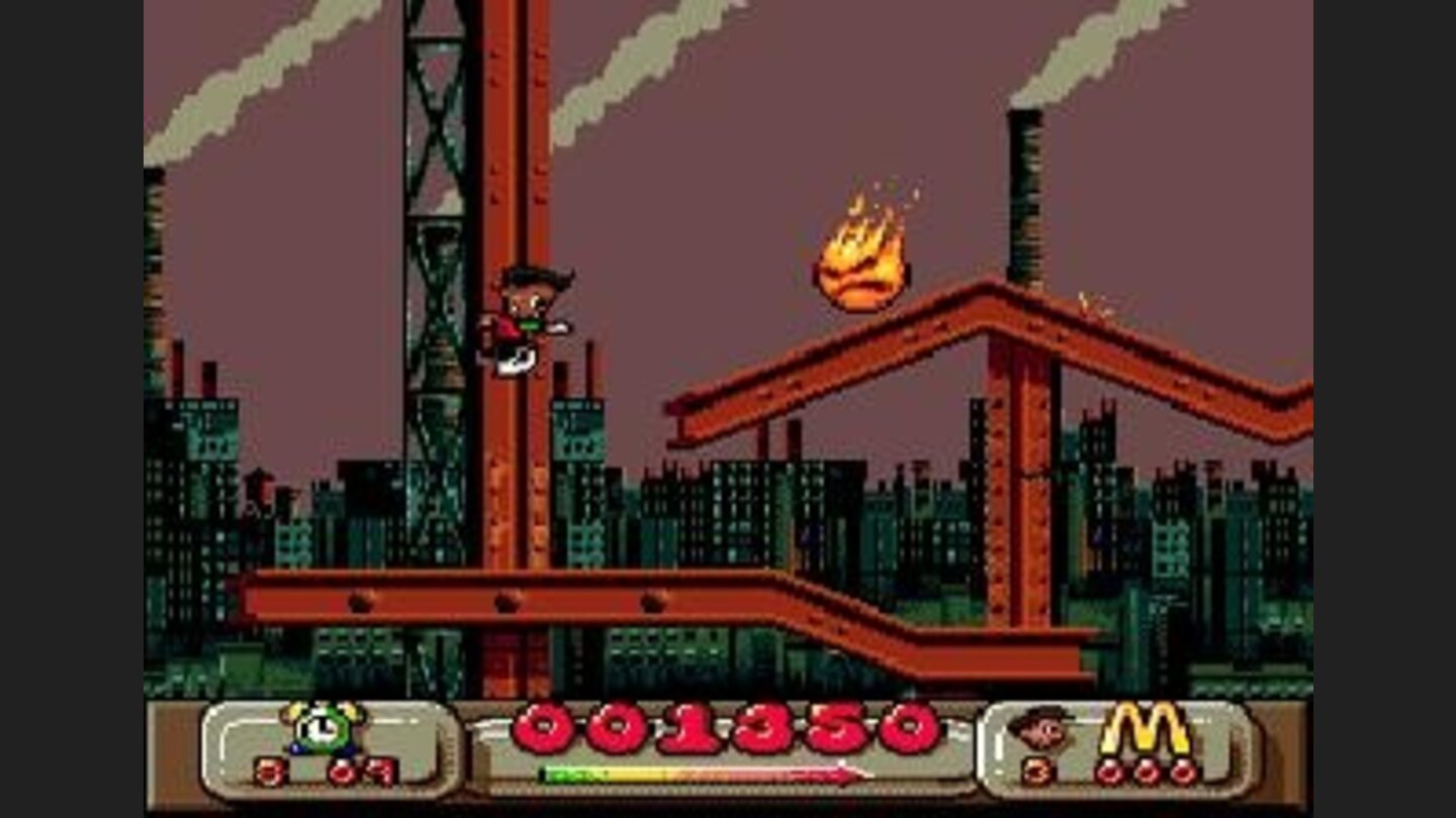 This rolling fireball is one of the many bizarre enemies