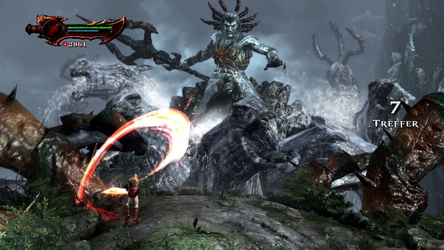 God of War 3 RemasteredAllen voran die Bosskämpfe sind enorm beeindruckend und cineastisch inszeniert.