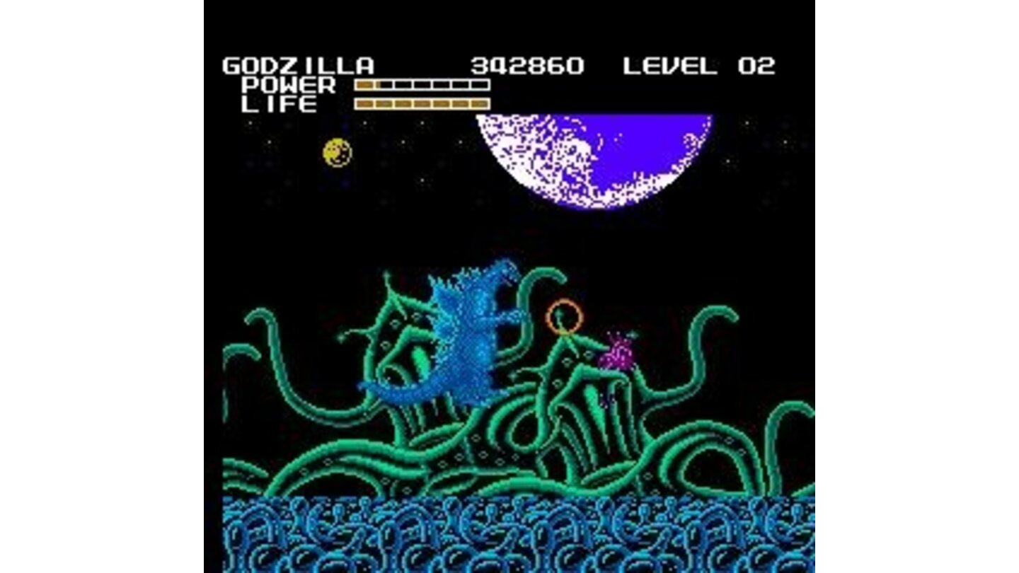 Godzilla in some kind of alien octopus zone