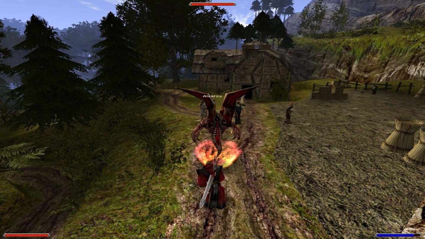 Gothic-Reihe (2001200220032006200820102011) Gothic 2 (2002)und die Erweiterung Die Nacht des Raben (2003) spielen wie der erste Teil auf der Mineninsel Khorinis, die diesmal durch Drachen und Orks bedroht wird. Der namenlose Held hat die Wahl zwischen drei Fraktionen, denen er sich anschließen kann, um die Insel zu retten. Die Nacht des Raben bringt Spieler in ein bis dahin unbekanntes Tal mit Banditen, Magiern und Piraten, die sich um die Artefakte einer alten Hochkultur streiten.