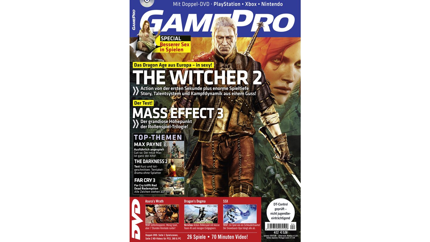GamePro 04/2012mit The Witcher 2-Titelstory und Tests zu Mass Effect 3, Asura's Wrath und Mario Party 9. Außerdem: Previews zu Dragon's Dogma, Far Cry 3 und Max Payne 3.