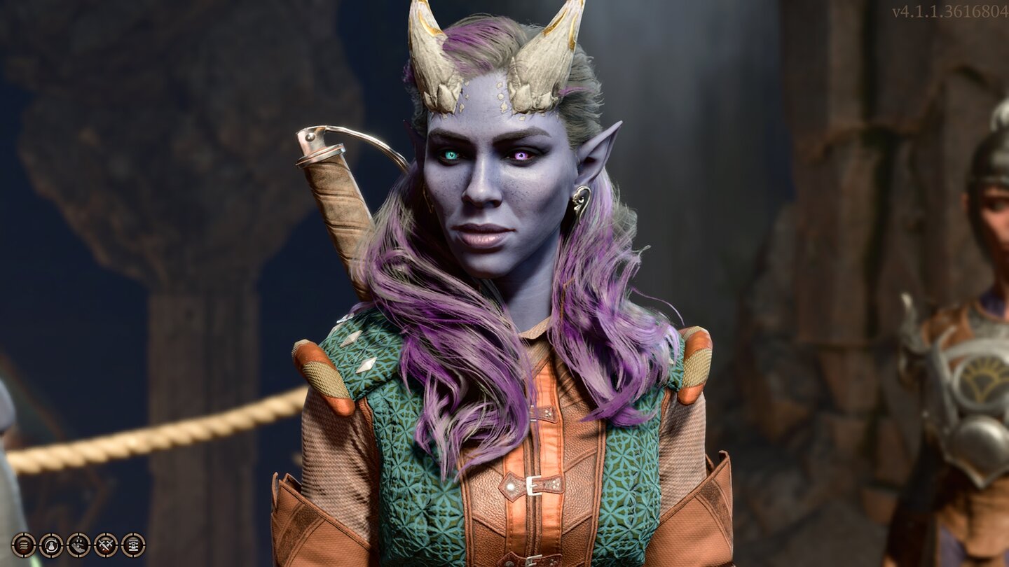 Baldurs Gate 3Glorias Mephistopheles-Tiefling Aurianna ist ihres Zeichens Bardin und redet mit allen und jedem - auch mit Tieren und Toten. Sollten die nichts spannendes zu erzählen haben, übernimmt sie das einfach selbst und komponiert im Handumdrehen eine neue Ballade oder schreibt ein liebliches Gedicht. Einzig mit der Standfestigkeit hapert es bei der begeisterten Lautenspielerin, da sie dazu neigt, überall auszurutschen, wo man nur ausrutschen kann. Wenigstens sieht man die blauen Flecken auf der lila Haut so gut wie gar nicht!