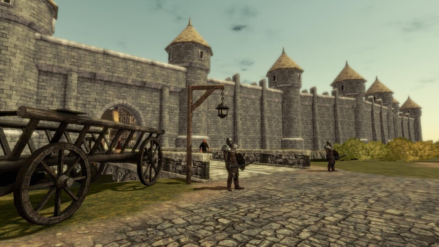 Das Schwarze Auge: Sternenschweif HDAuf Bildern und aus der Distanz wirkt die Grafik schöner als beim Spielen bzw. näher betrachtet. Hier: Orks vor der Stadtmauer zu Tiefhusen.