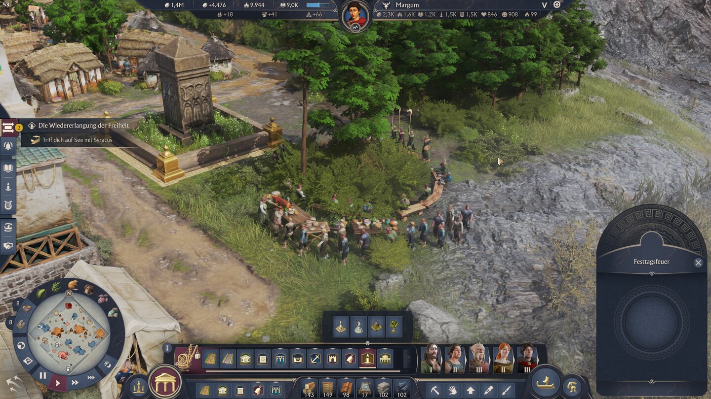 Einige Quests haben sogar sichtbar Auswirkungen. Ich habe mit meinen Bewohnern ein kleines Fest in Albion vorbereitet.