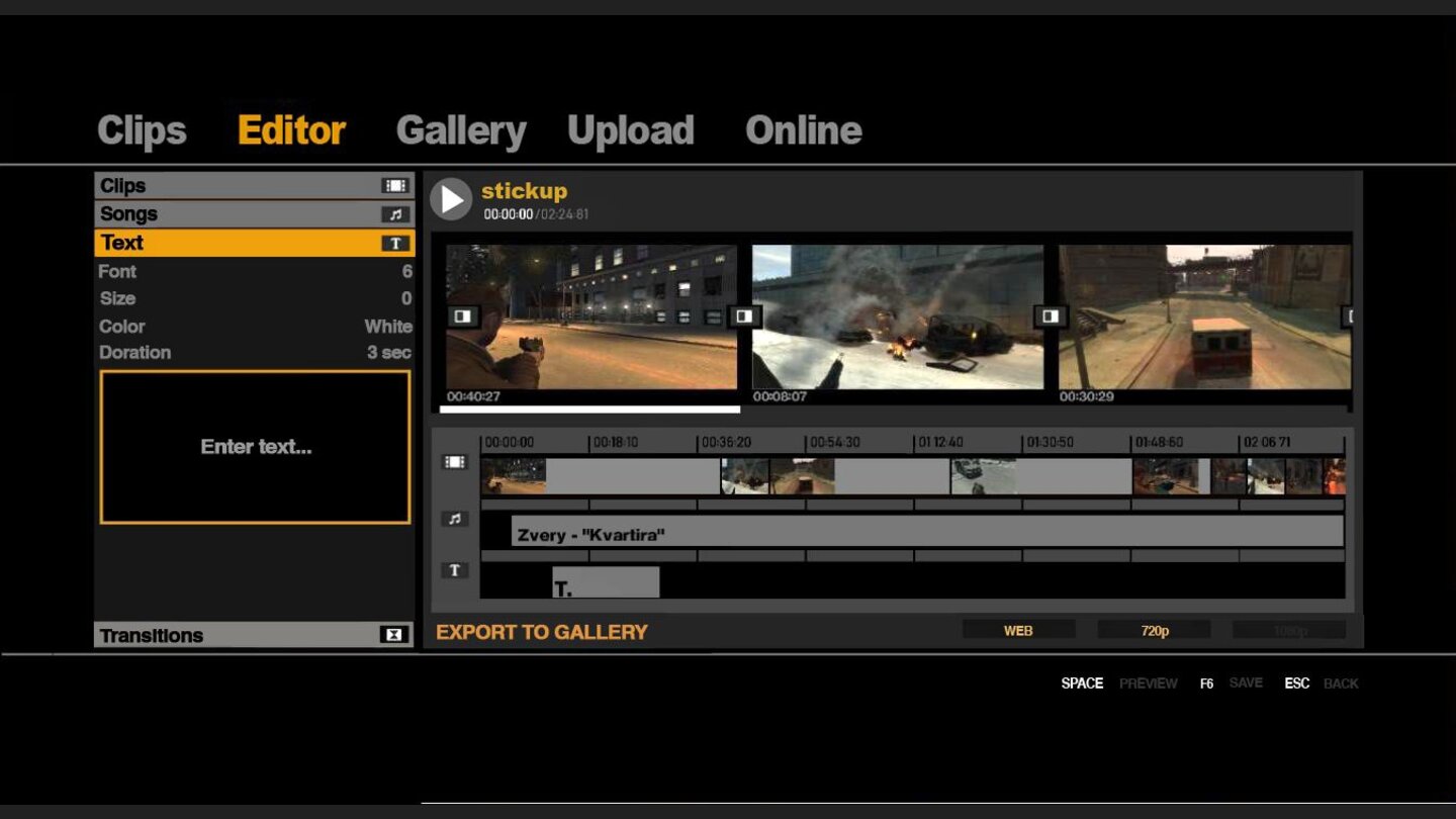GTA 4: Video-Editor