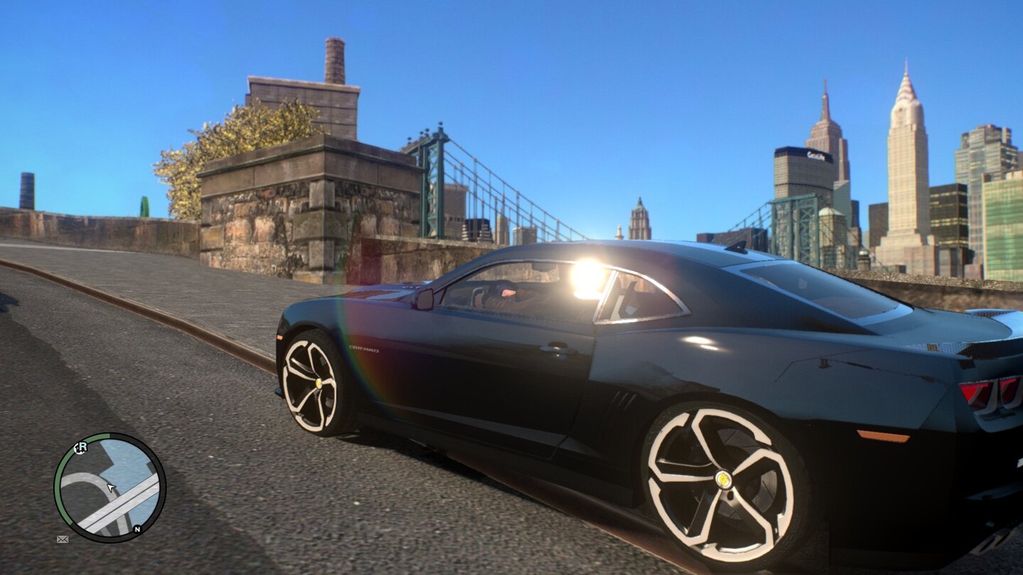 Die Skyline von Algonquin ist mit einem Unschärfefilter versehen - gut so, denn auch mit iCEnhancer 3.0 ist die Distanzdarstellung sehr detailarm. Hier merkt man GTA IV sein Alter deutlich an.