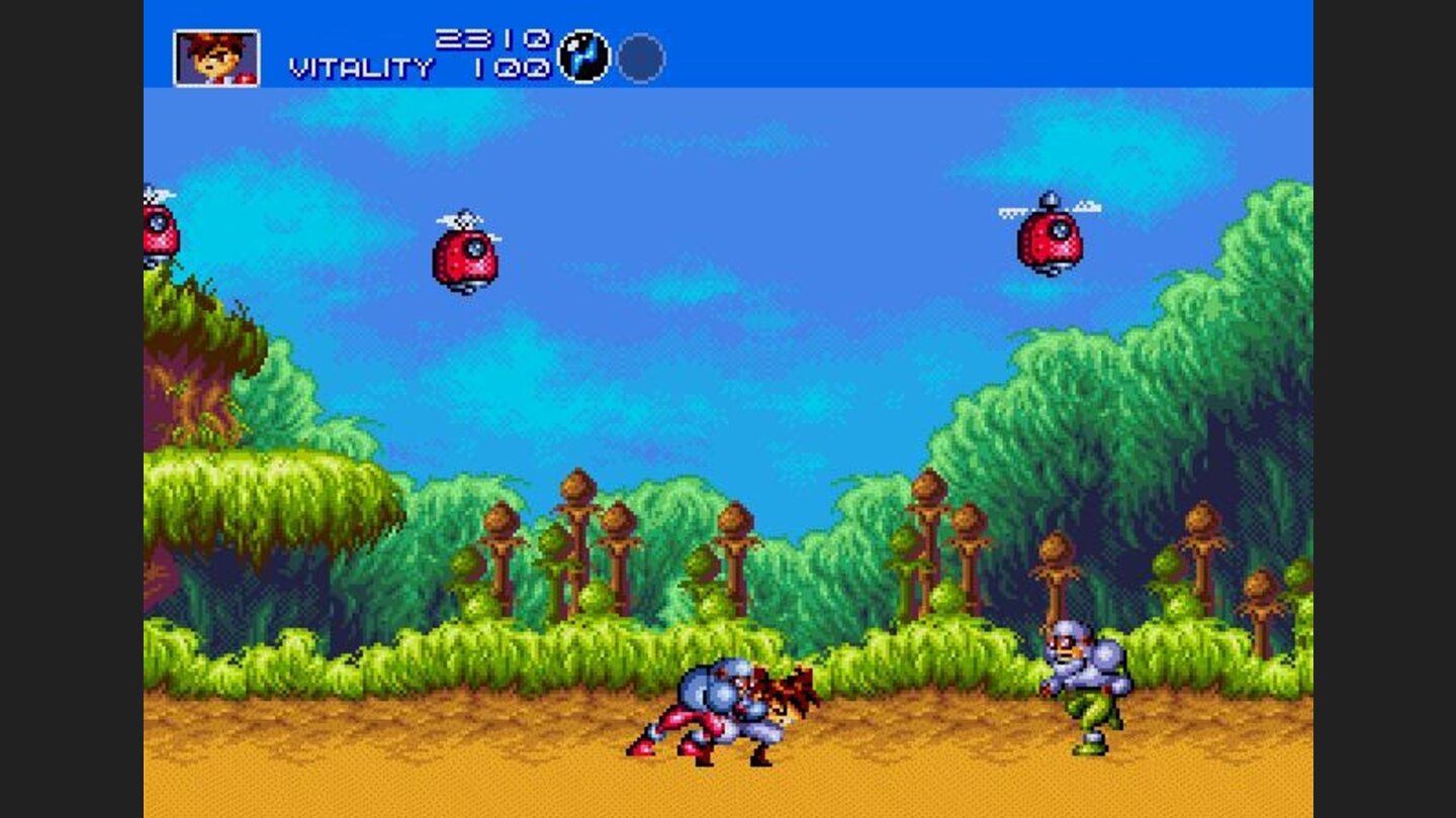 Little do these goons realize...Gunstar Red is also a master at hand-to-hand combat..get ready for a big surprise!!