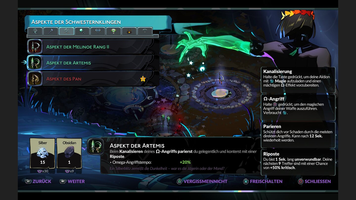 Im Endgame lassen sich die Waffen von Hades 2 immer weiter verbessern, was wieder neue und andere Runs ermöglicht.