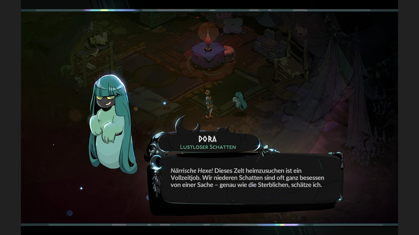 In den sehr gut geschriebenen Dialogen kommt auch der Humor nicht zu kurz. Schatten Dora ist sich nie für einen gehässigen Spruch zu schade.