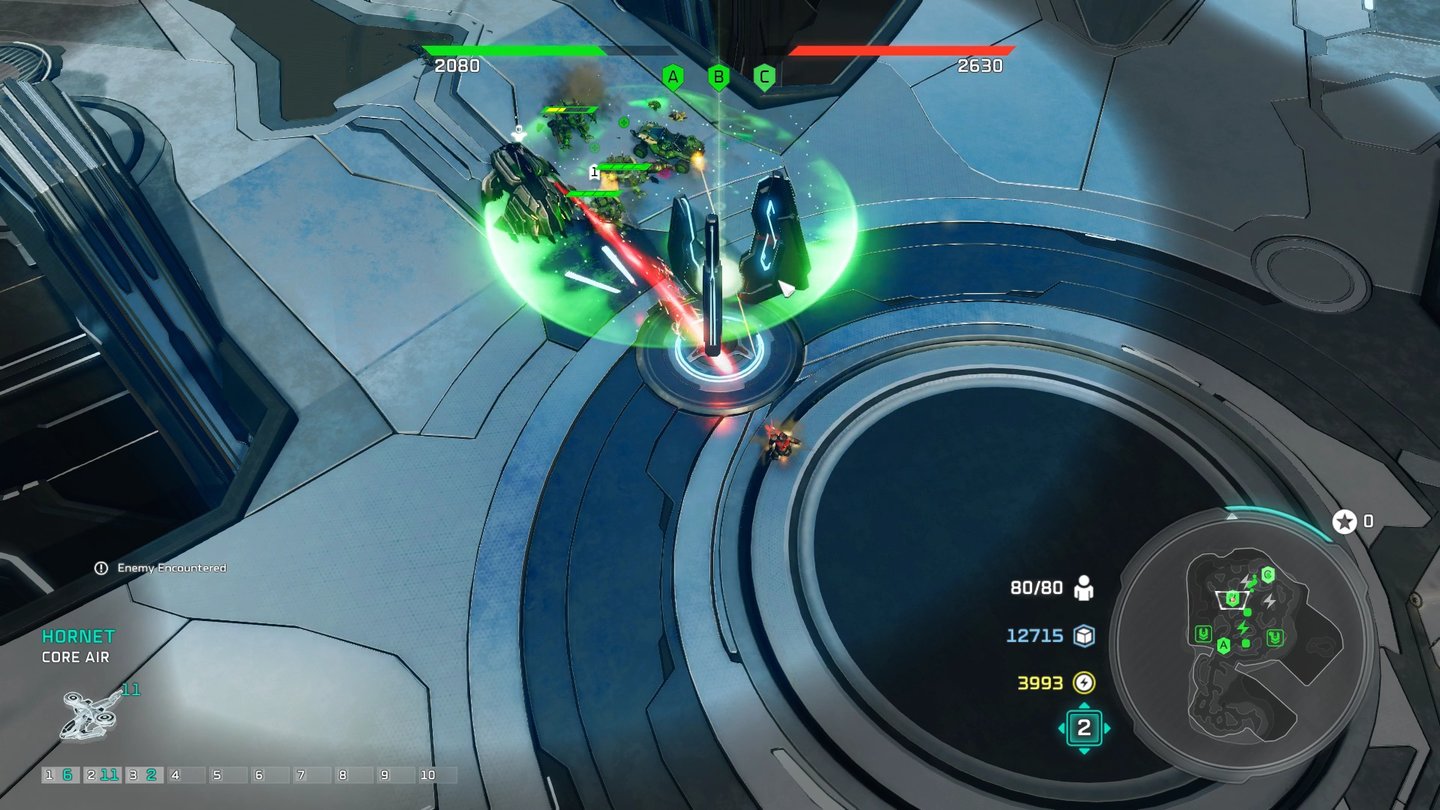 Halo Wars 2Eine der Anführerfertigkeiten ist eine Art Heilaura, die verbündete Einheiten repariert.