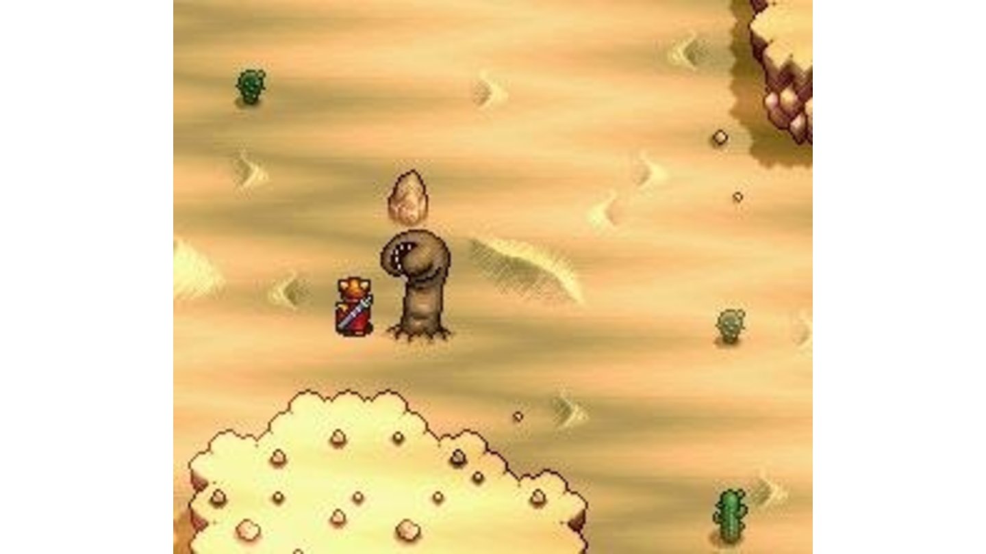 In the desert, a sand worm can appear out of nowhere and attack you