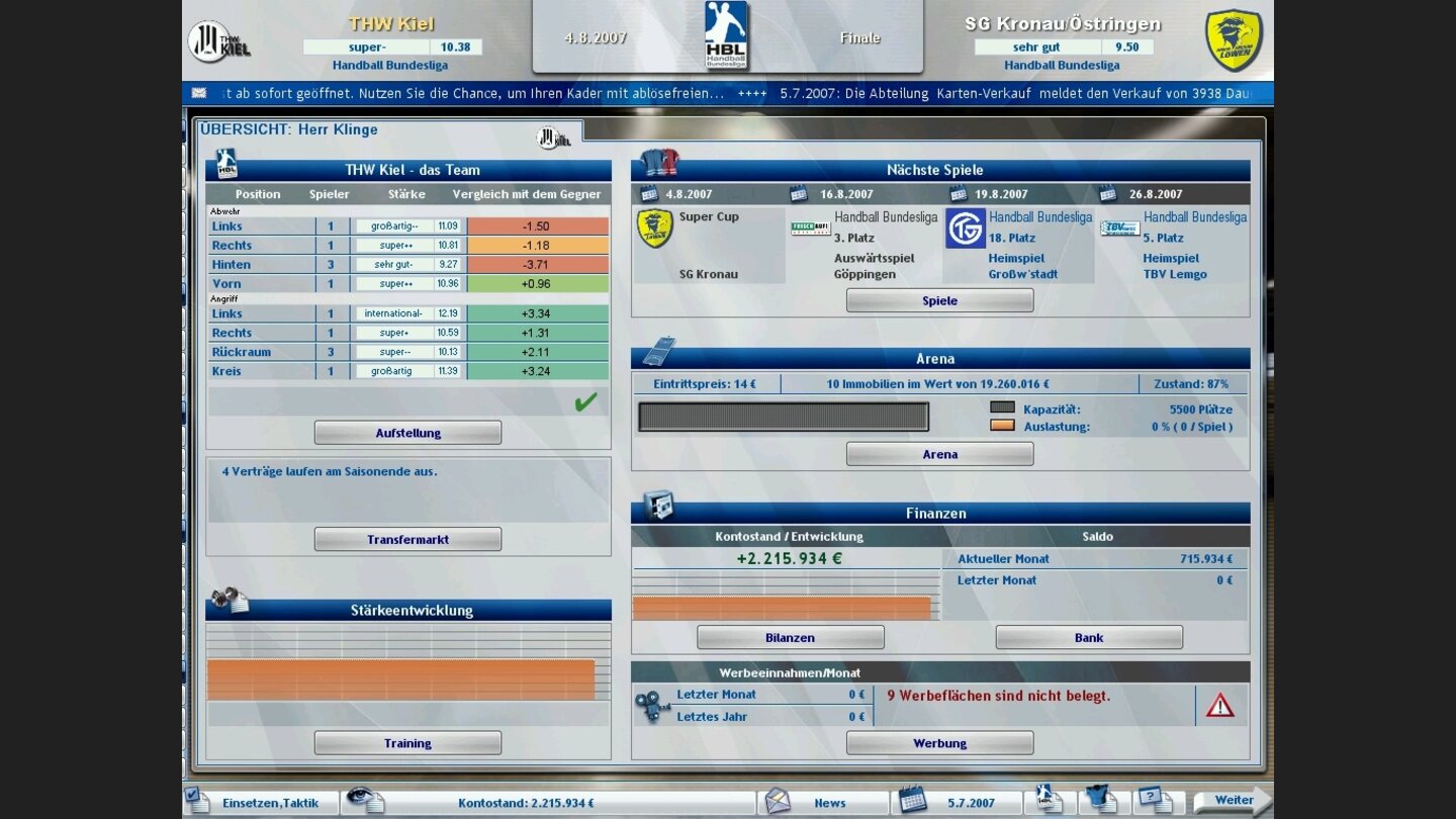Heimspiel: Handballmanager 2008 12