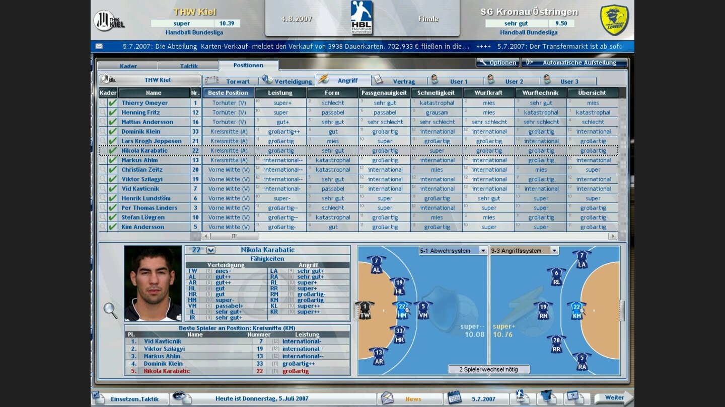 Heimspiel: Handballmanager 2008 8