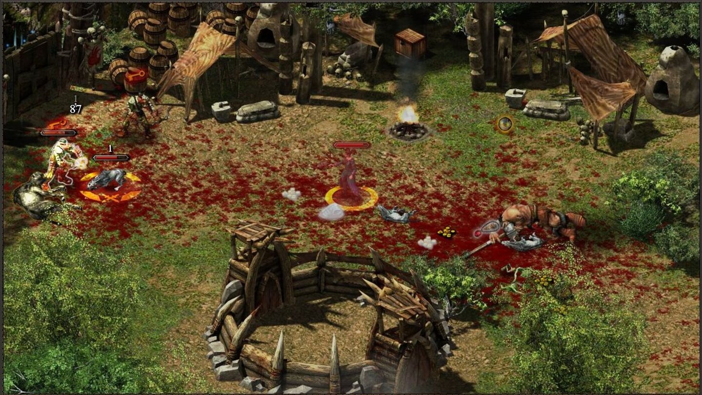 HellbreedScreenshots zur Charakterklasse der Jägerin, die als Fernkämpferin auch Wölfe oder Bären als Helfer beschwören kann oder sich selbst in einen Werwolf verwandelt.