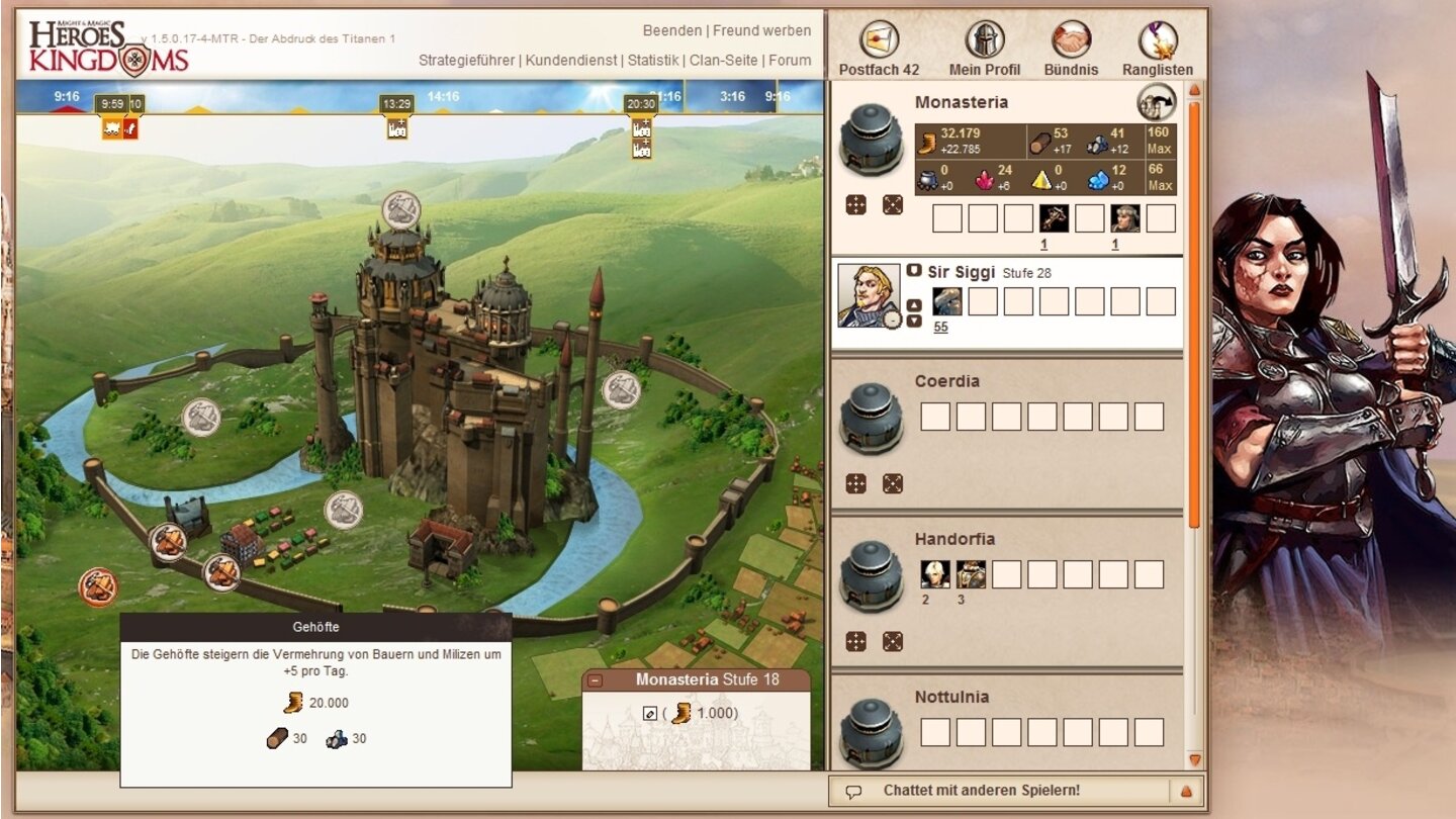 Might & Magic Heroes KingdomsDie Städte sind an den Baustil von Heroes V angelehnt, das Ausbauen dauert echte Wochen.