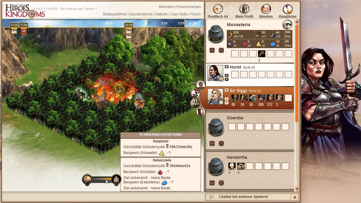 Might & Magic Heroes KingdomsWir plündern einen Gegner: Welches Bergwerk soll's denn sein?