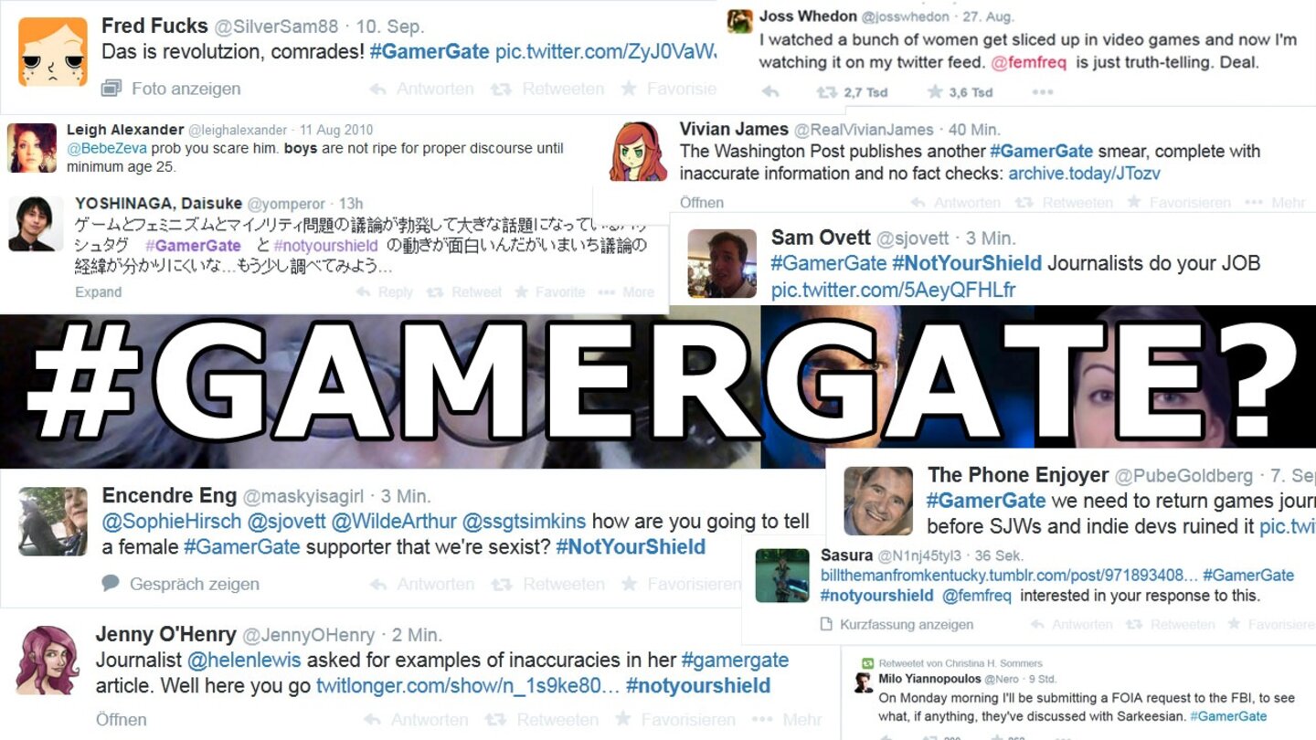 Die GamerGate-EskalationDer Vorwurf, eine Indie-Entwicklerin habe mit einem Journalisten geschlafen, entfacht im August einen rasant eskalierenden Proteststurm um Presseethik, Sexismus, Verschwörungstheorien und Hackerangriffe.
Die Anhänger des Twitter-Schlagwort #GamerGate treten für eine ehrliche Presse und gegen die Bevormundung durch Spiele-Moralapostel ein - was aber auch in Morddrohungen mündet, etwa gegen die Feministin Anita Sarkeesian. Die GamerGate-Gegner prangern diese Auswüchse an, allerdings oft mit nicht minder hässlichen Attacken. So folgt Überreaktion auf Überreaktion, vernünftige Debatten führen die Parteien bis heute selten.