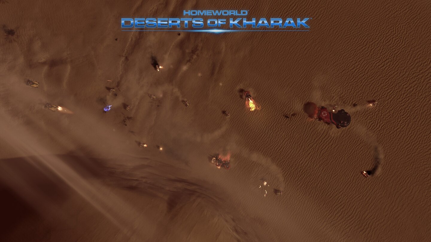 Homeworld: Deserts of KharakIn den 13 Missionen der Story-Kampagne führen wir eine Expedition zu einer Anomalie in der Wüste.