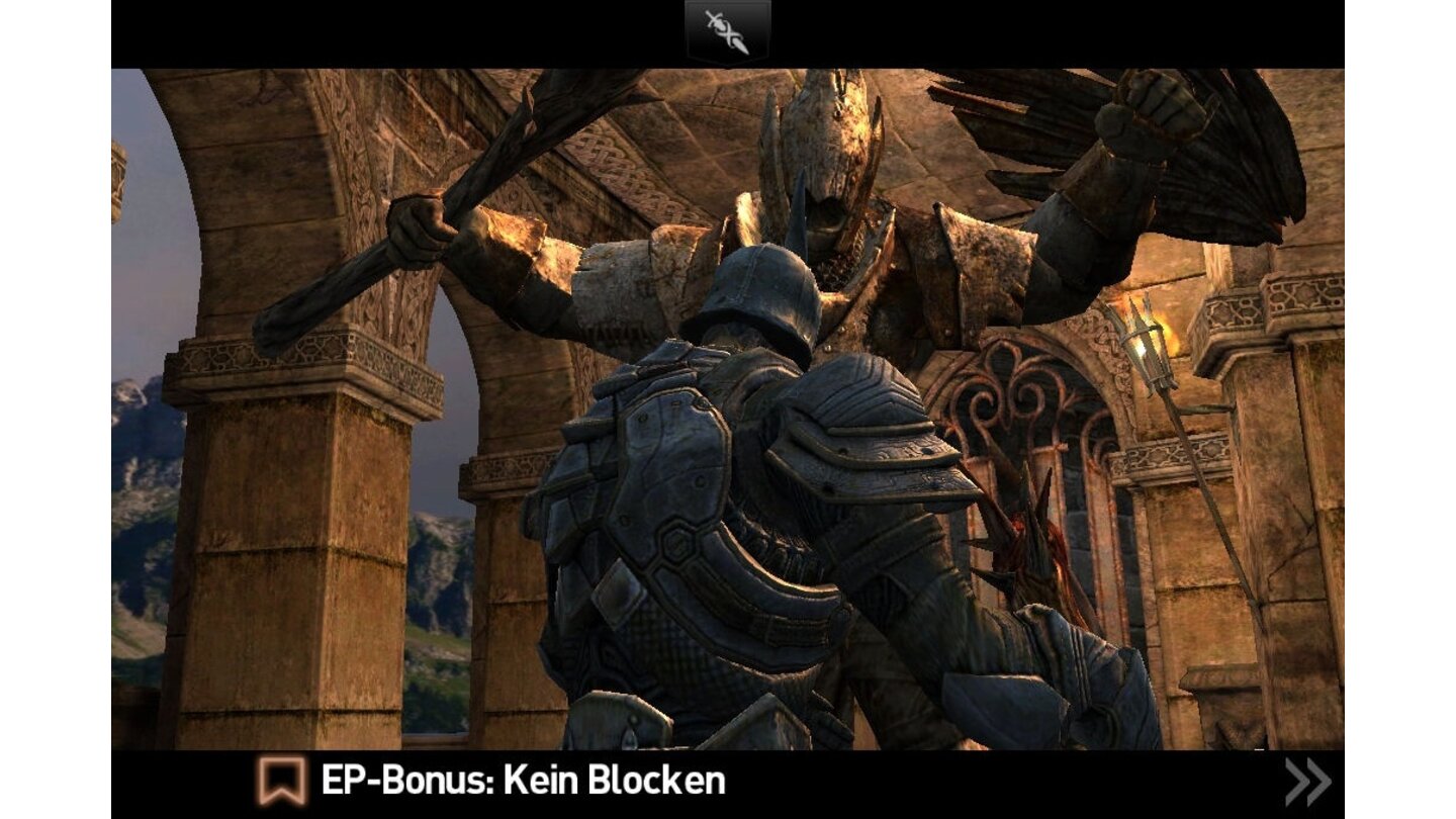 Infinity Blade 2Wer Siegbedingungen wie das Blockverbot hier erfüllt, bekommt nachher besonders viele Erfahrungspunkte.