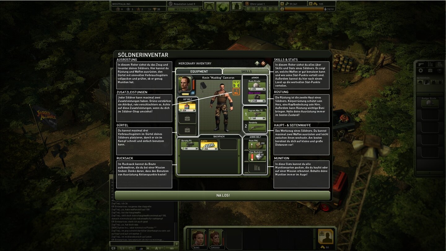 Jagged Alliance OnlineGut erklärt: Hilfetexte erläutern fast jeden Aspekt des Spiels.