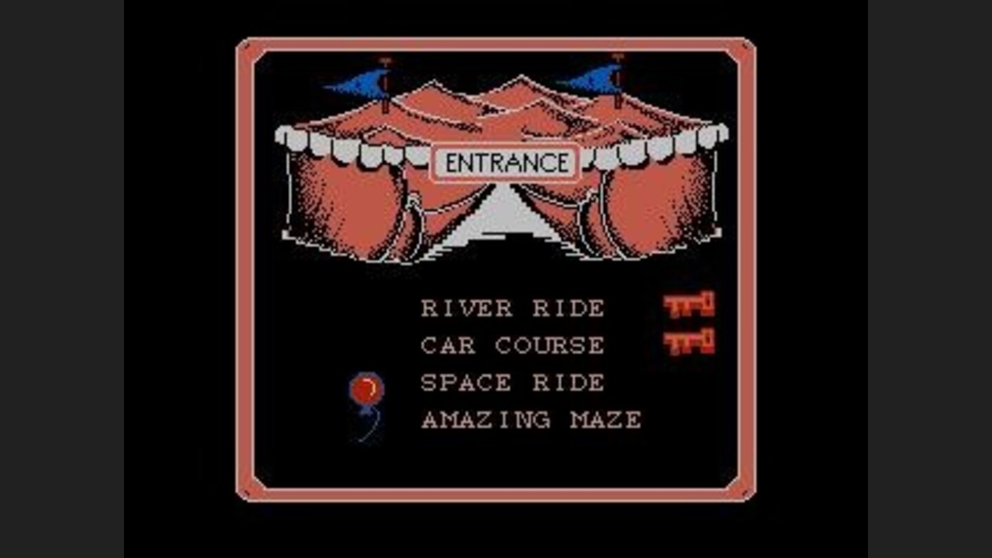 Level selection screen. Keys indicate completed levels.