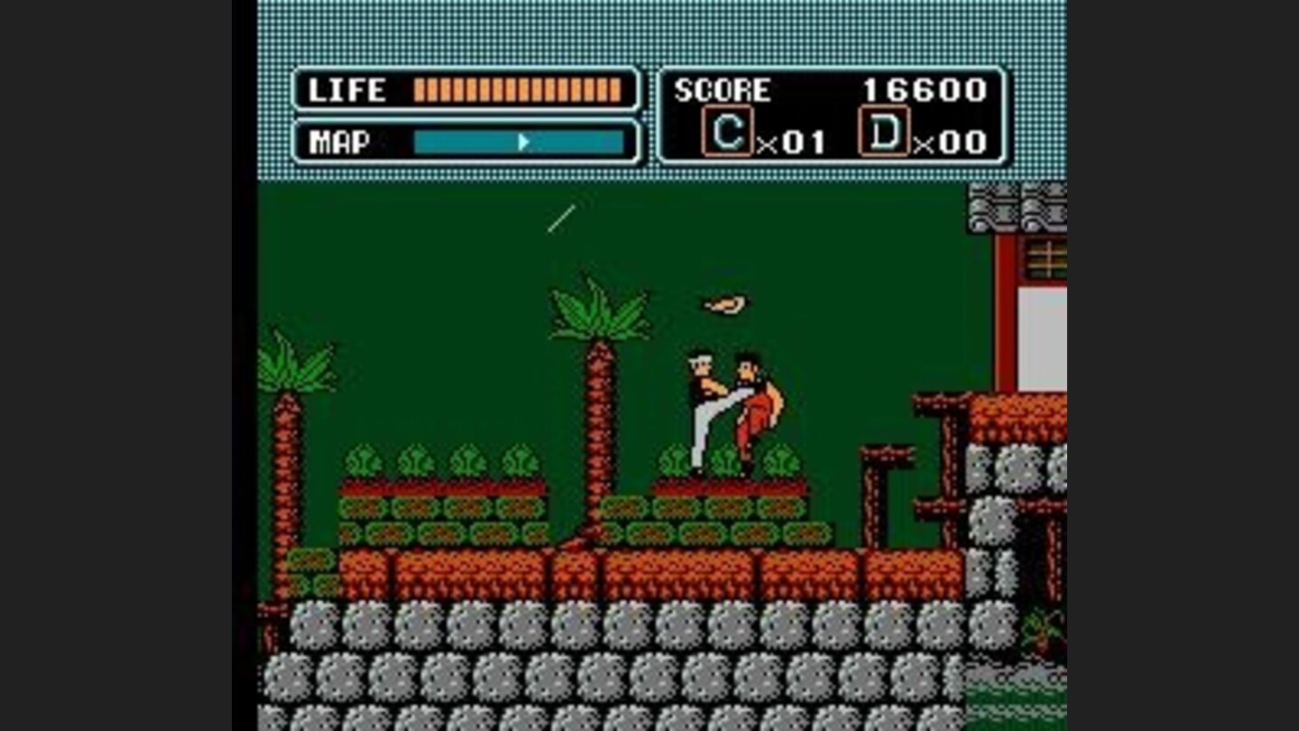 Beating up bad guys against the backdrop of the approaching storm