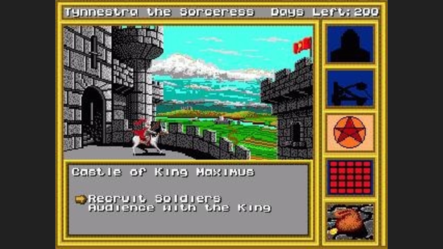 Inside the kings caste you can get audiences and recruit troops.