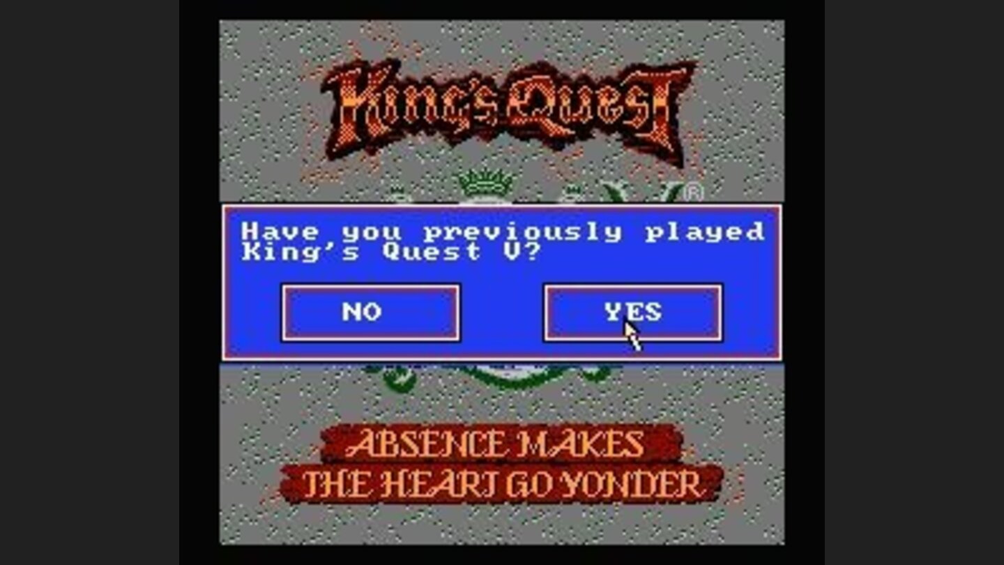 The real title screen