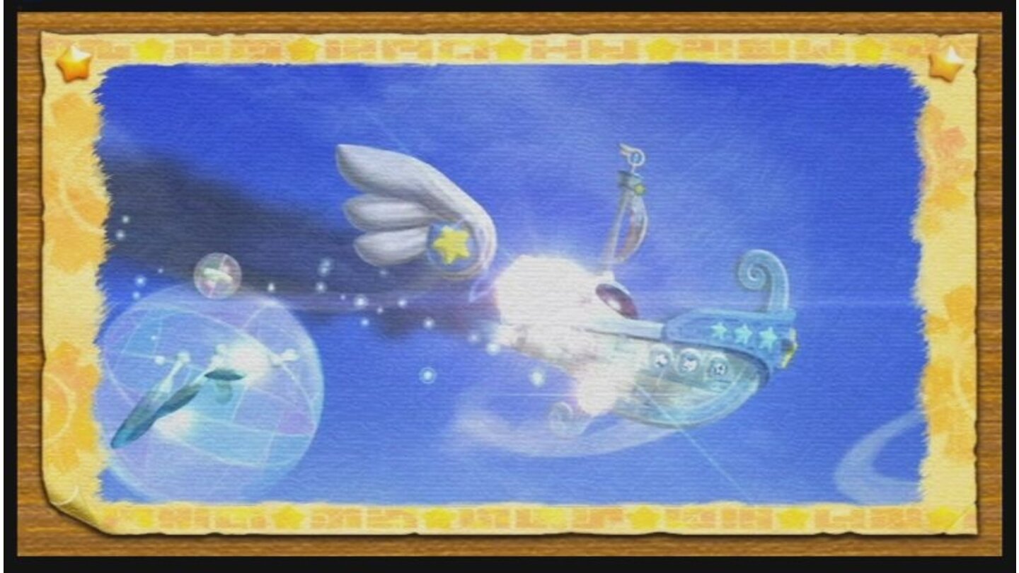 Kirby's Adventure WiiAuf seiner Reise muss der Bruchpilot auf Kirbys Planet Pop zwischenlanden und die verlorenen Schiffsteile wieder einsammeln.