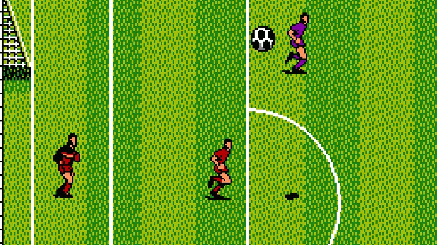 Konami Hyper Soccer (1992)Das nur in Europa veröffentlichte NES-Spiel ist kein Meisterstück, ebnet aber den Weg für die späteren PES-Erfolge. Ungewöhnlich: Es gibt keinerlei Bildschirmanzeigen.