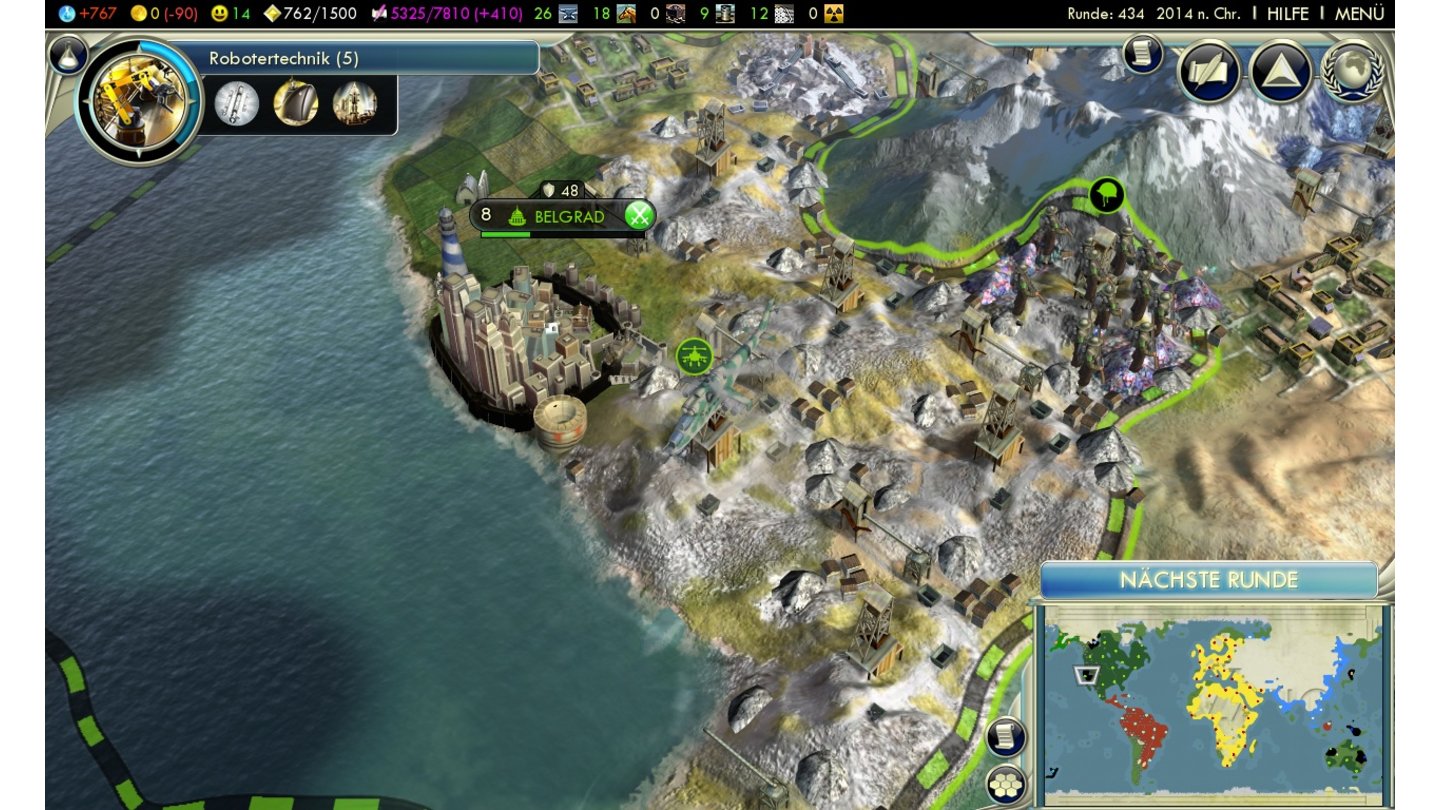 Civilization 5 - Öl 1Ein kleines Suchspiel für Sie: Auf diesem Screenshot gibt es ein Ölvorkommen. Finden Sie es? Die Auflösung folgt im nächsten Bild.