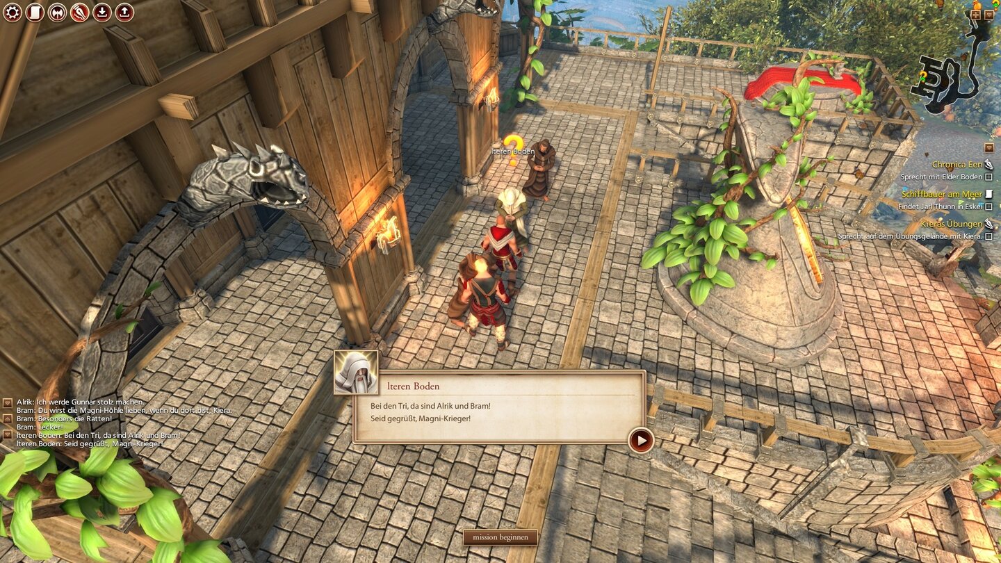 KynDie Namen von NPCs sind entweder fehlerhaft oder gar nicht übersetzt. Hier sprechen wir mit »lteren Boden«.