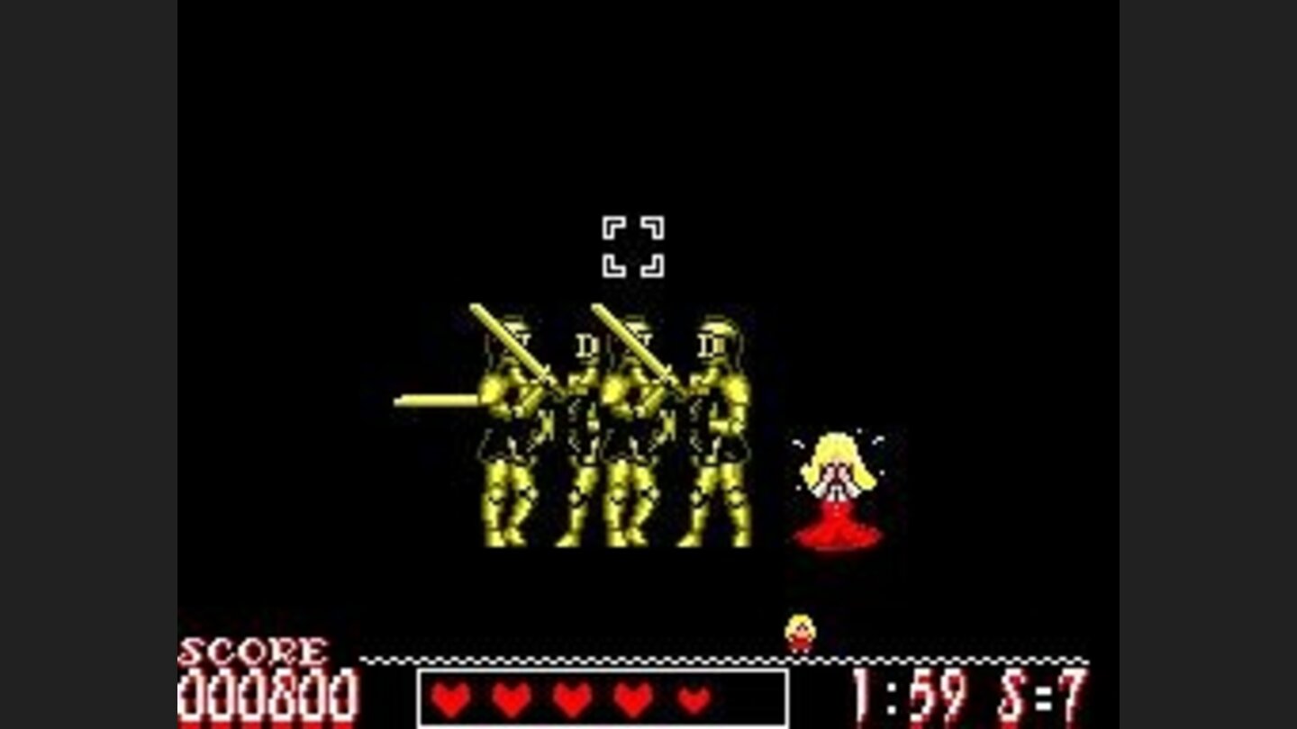 Catherine is crying because she got hit by the knights