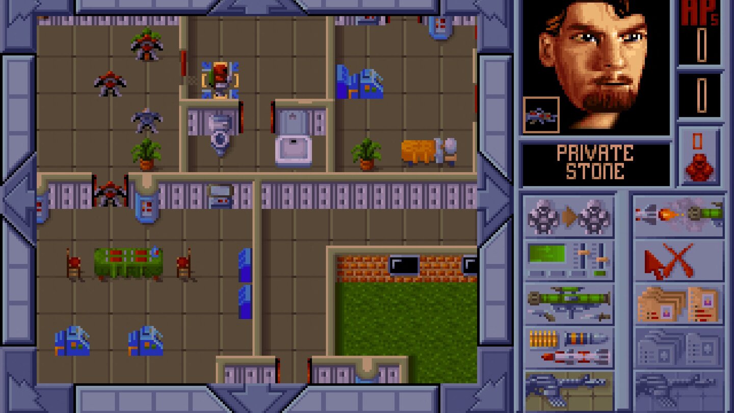 Laser Squad (1988)Das taktische Bindeglied zwischen Rebelstar und X-COM. Pro Runde gibt es für jeden SF-Soldaten eine bestimmte Menge an Aktionspunkten, um zu laufen, schießen und Objekte einzusetzen.