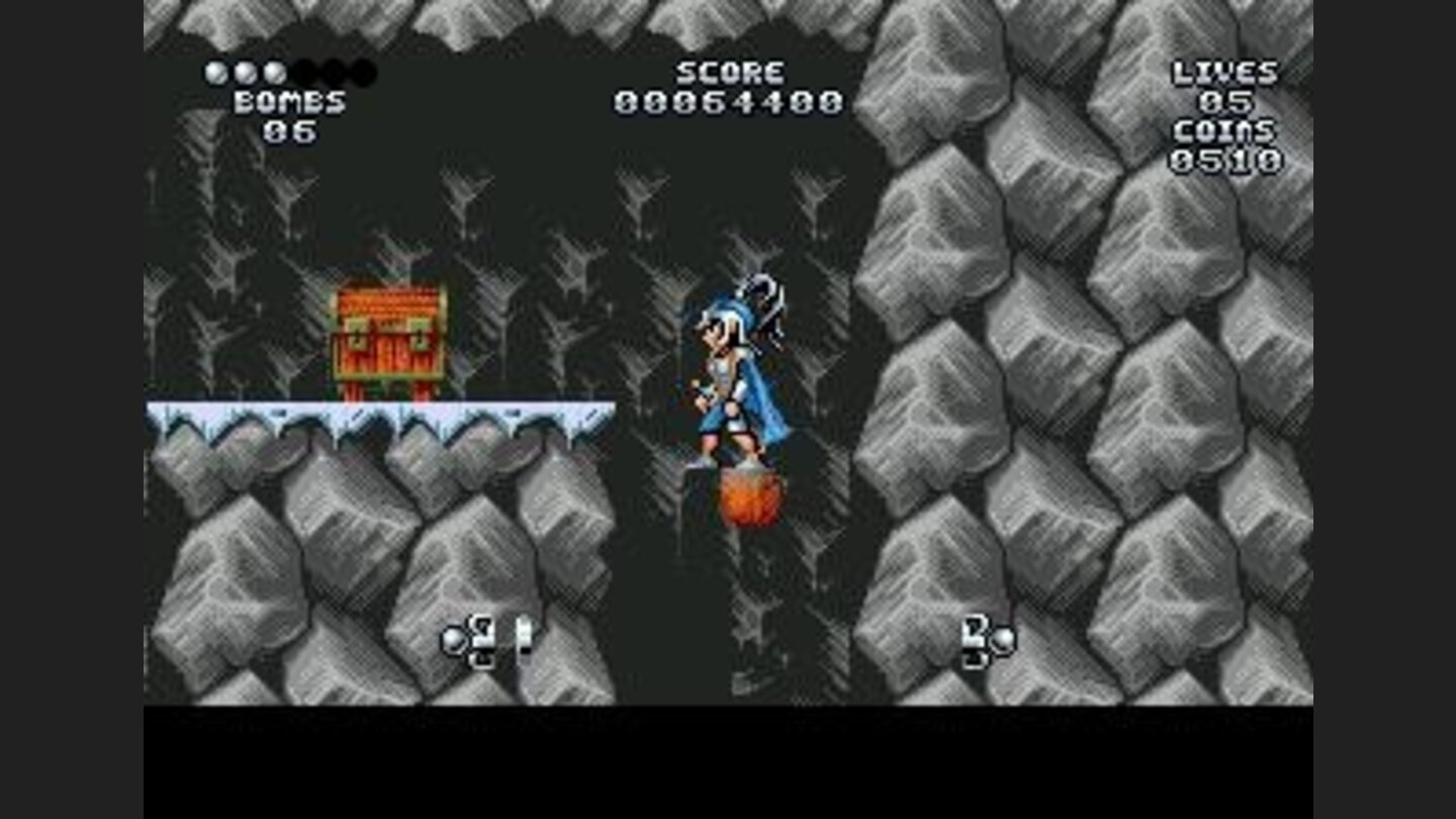 Riding a small red platform to access a big red chest