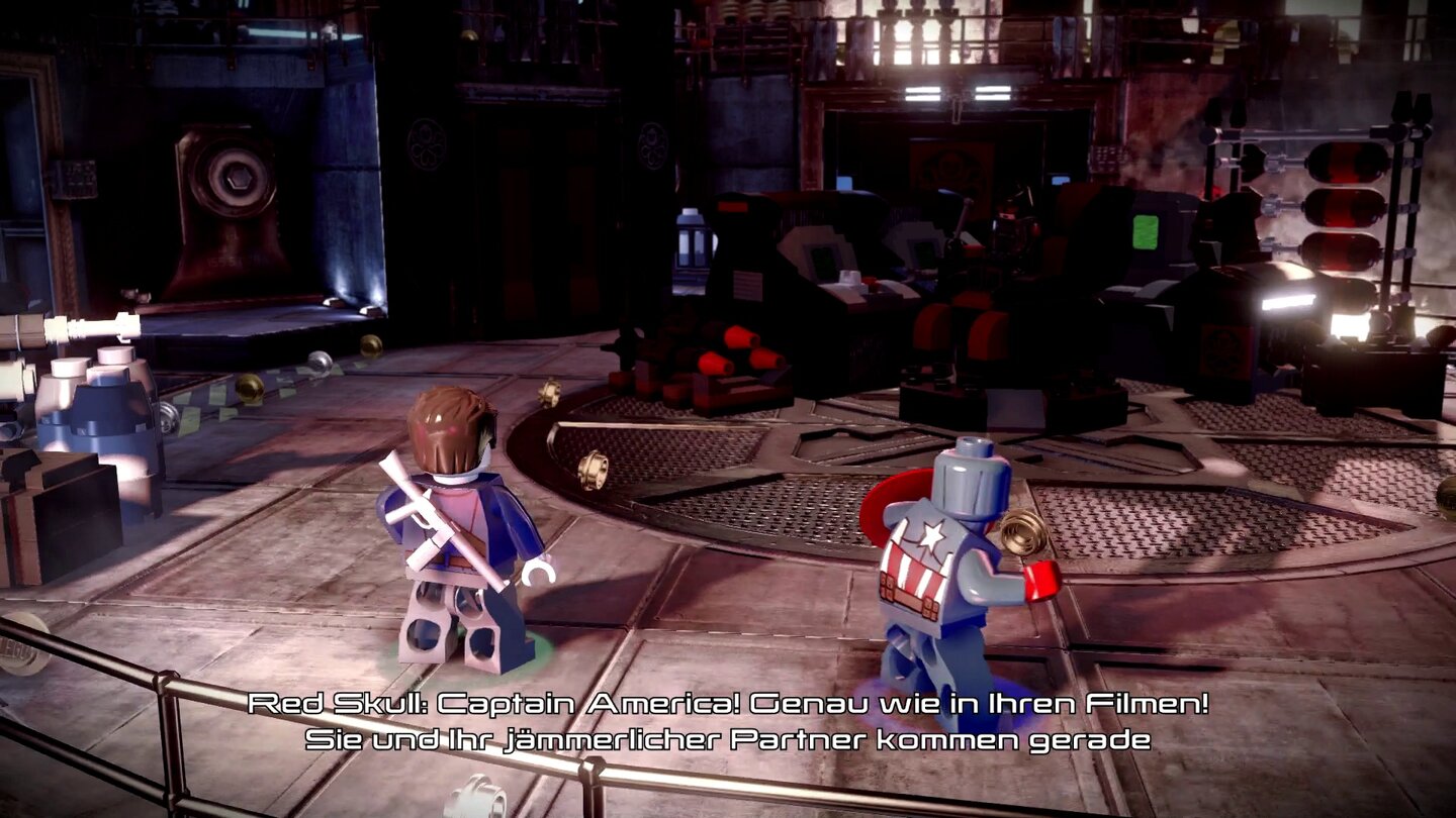 Lego Marvel AvengersIn einer Rückblende spielen wir eine Szene aus Captain Americas Film nach.