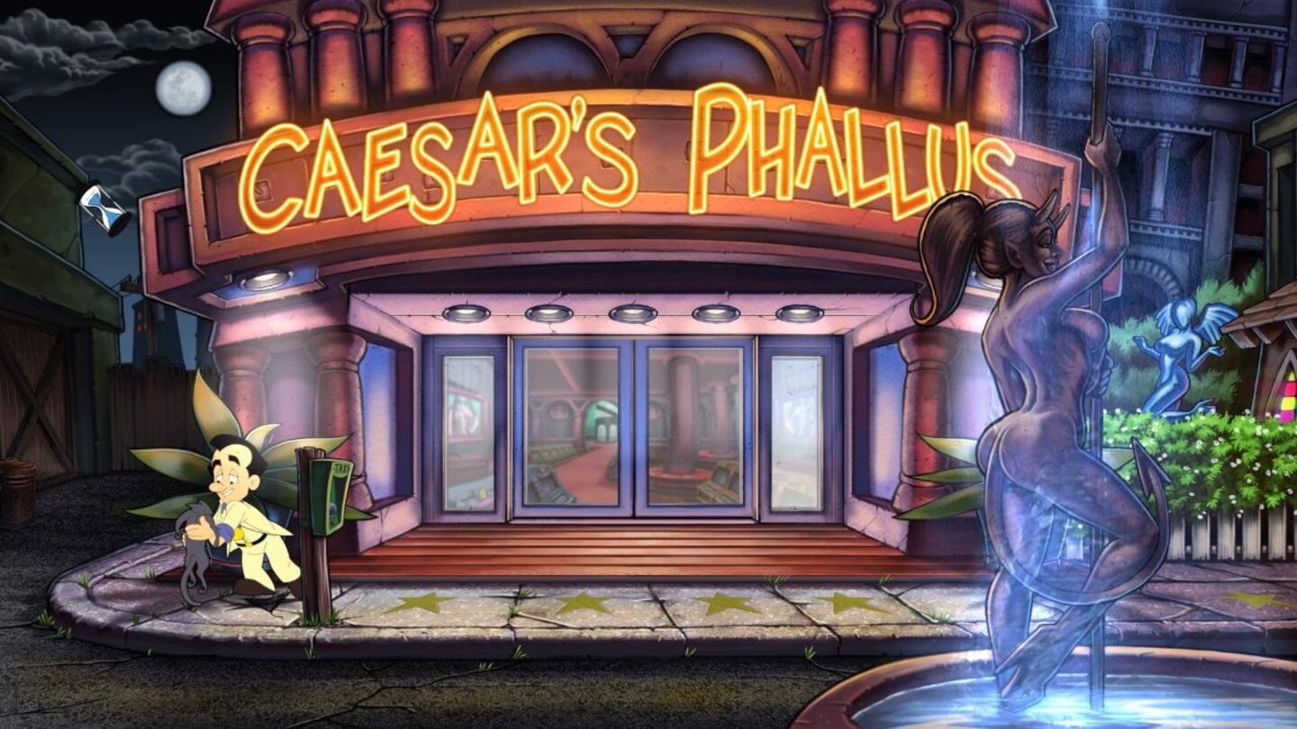 Leisure Suit Larry ReloadedDer Larry-Eignungstest: Wer darüber lachen kann, dass aus dem Caesar's Palace der Caesar's Phallus geworden ist, liegt hier goldrichtig.