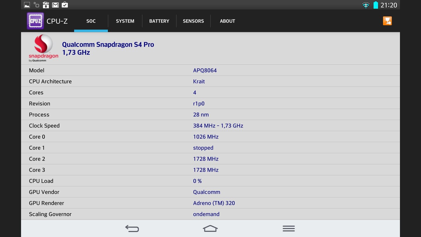 LG G Pad 8.3 - System Screenshot