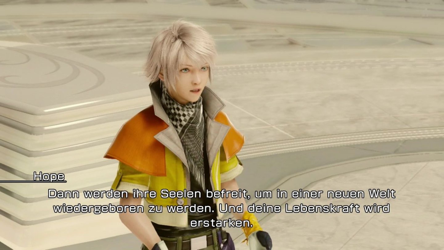 Lightning Returns: Final Fantasy 13Der junge Hope Estheim unterstützt Lightning auf ihrer göttlichen Mission aus der Arche.