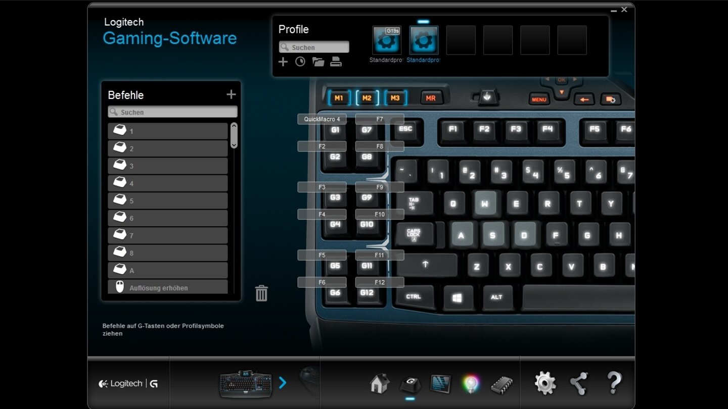 Für die Logitech G19s können sie verschiedene Profile anlegen und diese auf Wunsch auch mit bestimmten Programmen verbinden.