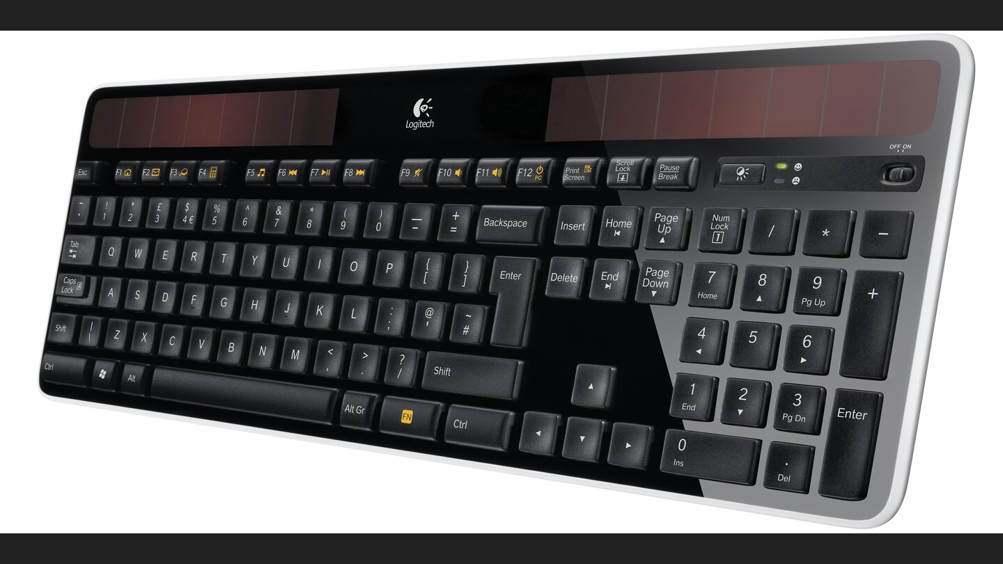 Logitech Wireless Solar Keyboard K750_side