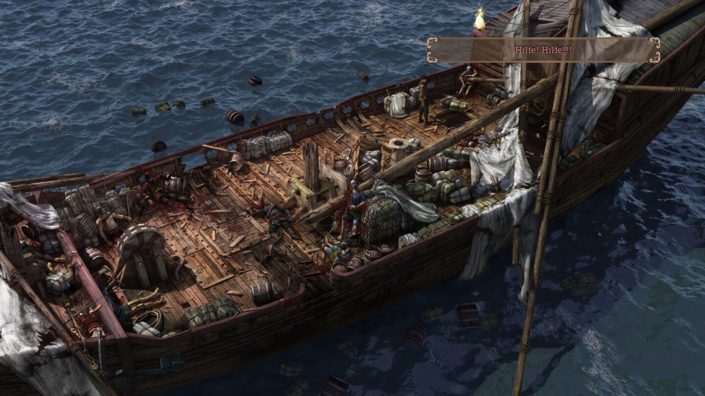 Lost Chronicles of ZerzuraDieses Freibeuterschiff hat es schwer erwischt. Zum Glück sind wir zur Stelle.
