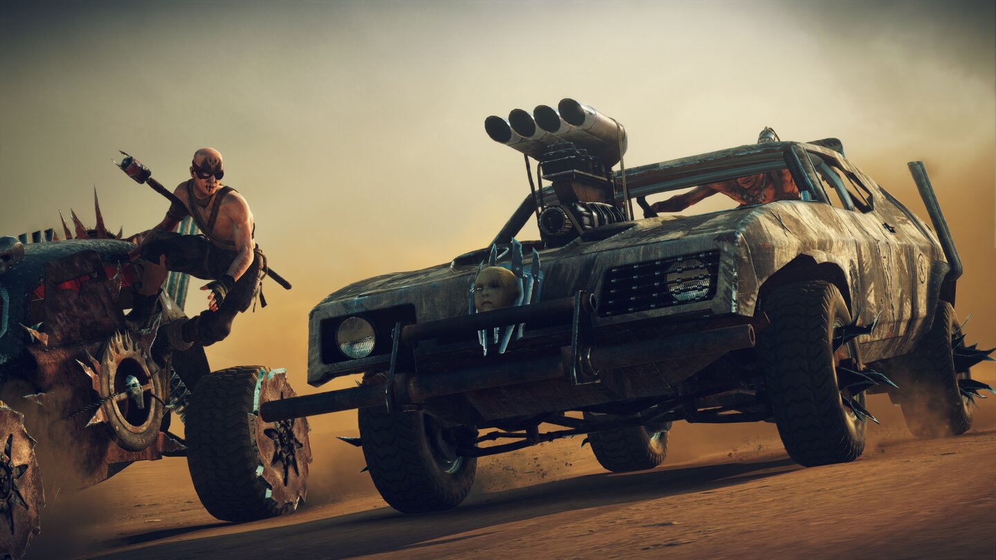 Mad MaxFür das »Magnum Opus« genannte Auto finden wir unterwegs immer neue Teile - zum Beispiel den Puppenkopf als Kühlerfigur.